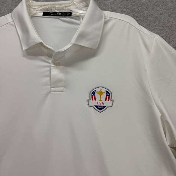 RLX Ralph Lauren Polo Shirt Mens XL White 2016 Ryder Cup USA Performance Golf - Picture 2 of 9